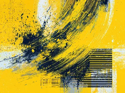 Плакат Желтая абстракция №76