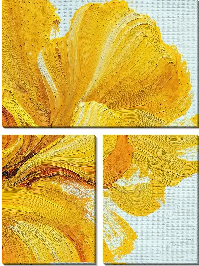 Модульная картина Желтый абстрактный цветок №3