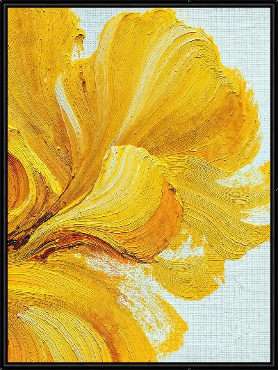 Картина Желтый абстрактный цветок №3