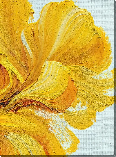 Картина маслом Желтый абстрактный цветок №3
