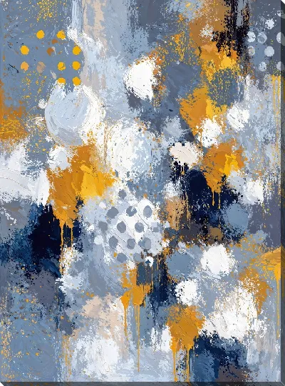 Картина маслом Желто-серая абстракция №103