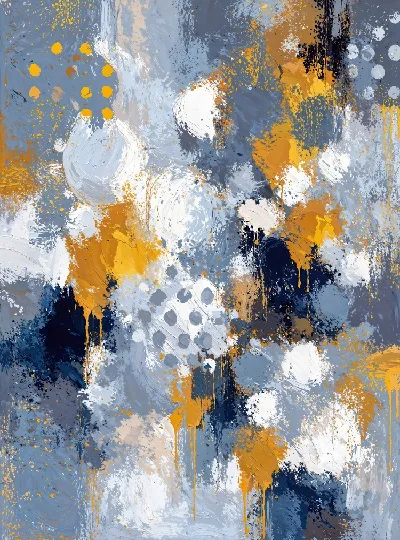 Плакат Желто-серая абстракция №103
