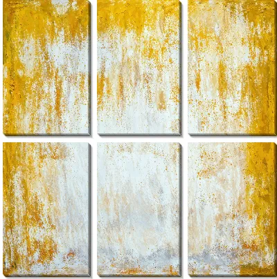 Модульная картина Желтая абстракция №104