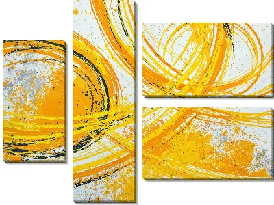 Модульная картина Желтая абстракция №106
