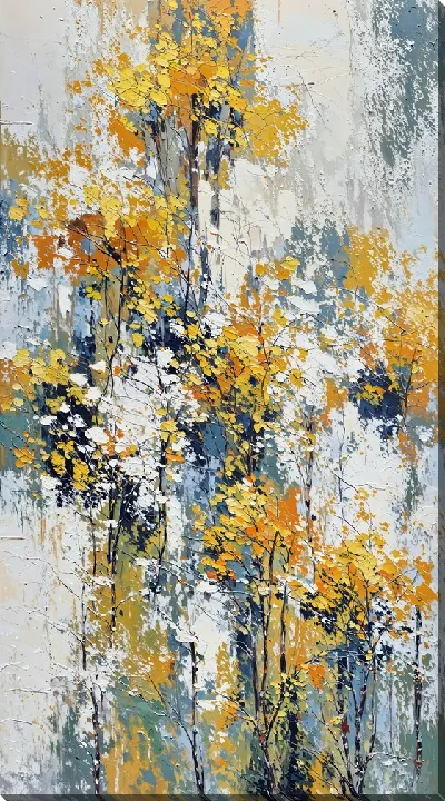 Картина маслом Желто-серая абстракция №107