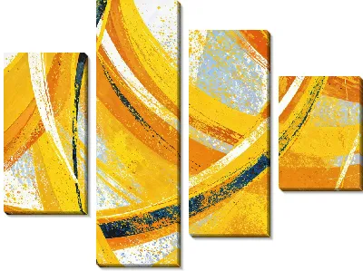 Модульная картина Желтая абстракция №110