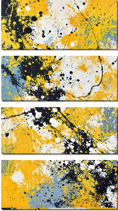 Модульная картина Желтая абстракция №116