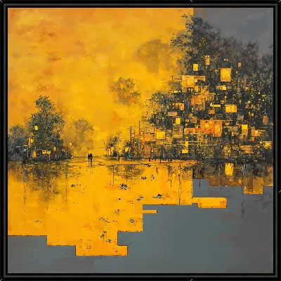 Картина Абстрактный желтый пейзаж