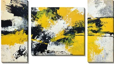 Модульная картина Желтая абстракция №121
