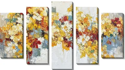 Модульная картина Желтая абстракция №122