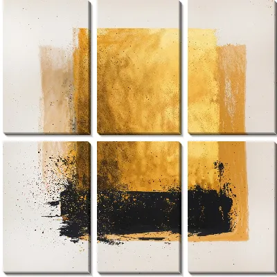 Модульная картина Желтая абстракция №123