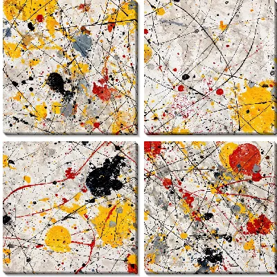 Модульная картина Желтая абстракция №126