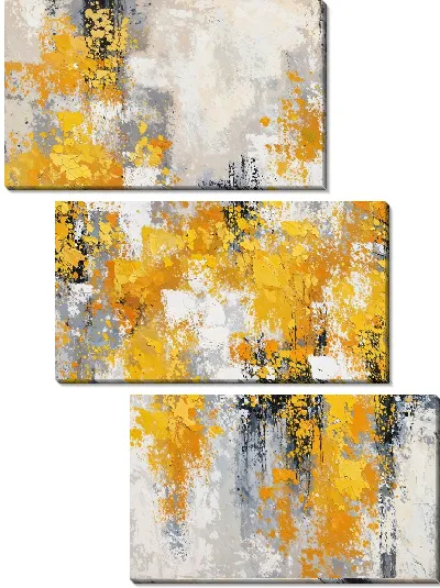 Модульная картина Желто-бежевая абстракция №128