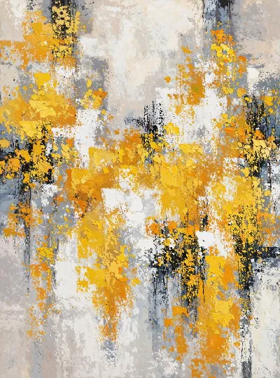 Плакат Желто-бежевая абстракция №128