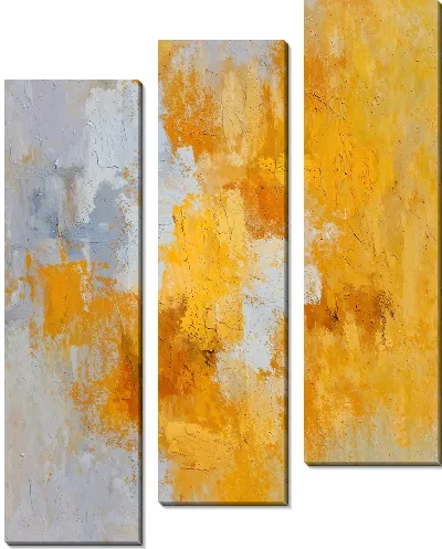 Модульная картина Желтая абстракция №129