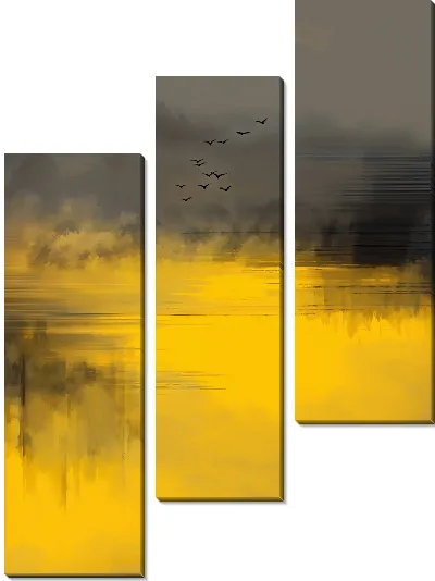 Модульная картина Желтая абстракция №130