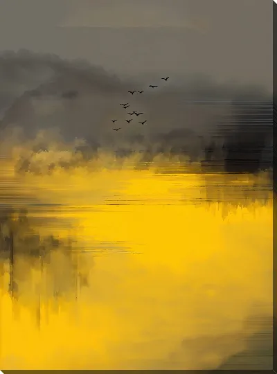 Картина маслом Желтая абстракция №130