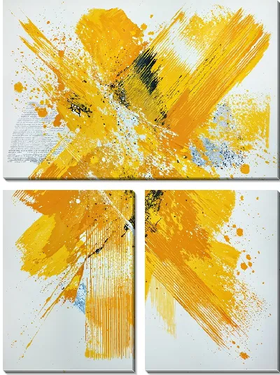 Модульная картина Желтая абстракция №132