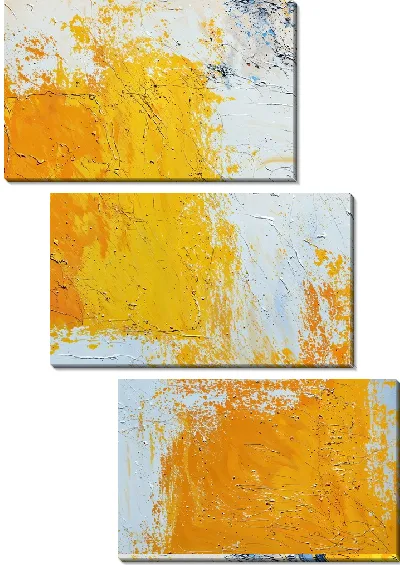 Модульная картина Желтая абстракция №133