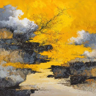 Желтая абстракция №135