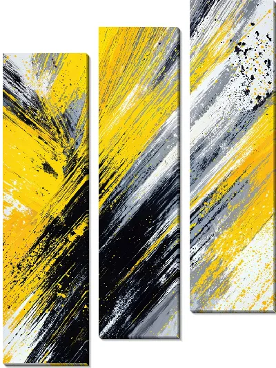 Модульная картина Желтая абстракция №136