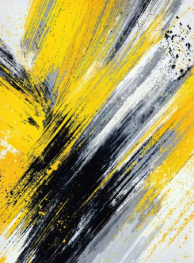 Плакат Желтая абстракция №136