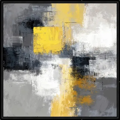 Черно-бело-желтая абстракция №137