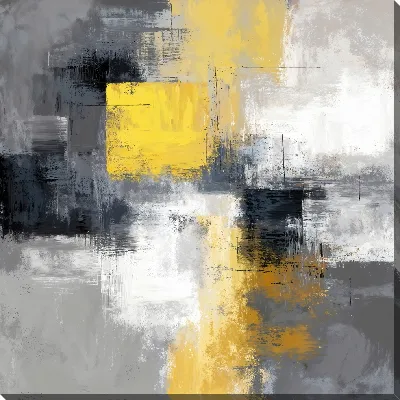 Черно-бело-желтая абстракция №137