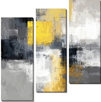 Черно-бело-желтая абстракция №137