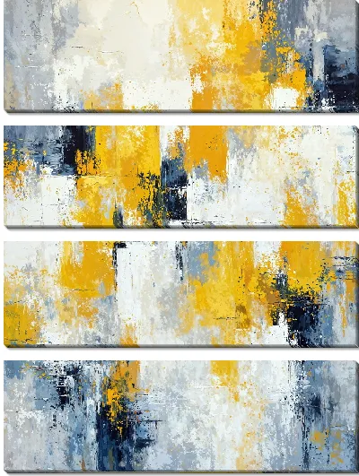 Модульная картина Желтая абстракция №138