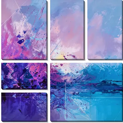 Модульная картина Фиолетовая абстракция №2