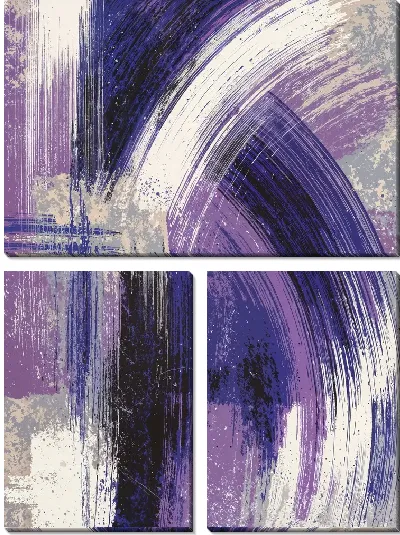 Модульная картина Фиолетовая абстракция №4