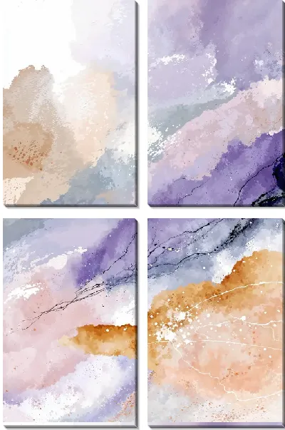 Модульная картина Фиолетовая абстракция №13