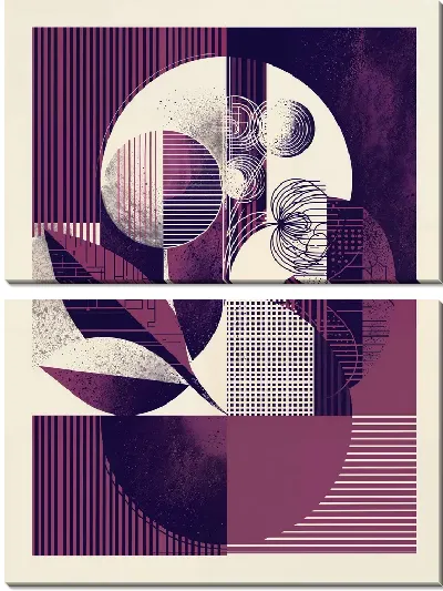 Модульная картина Фиолетовая абстракция №19