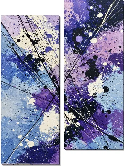 Модульная картина Фиолетовая абстракция №22