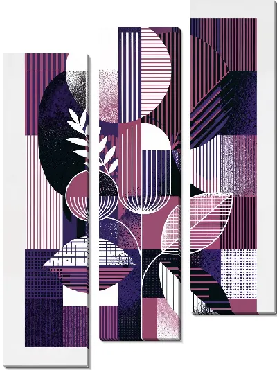 Модульная картина Фиолетовая абстракция №28