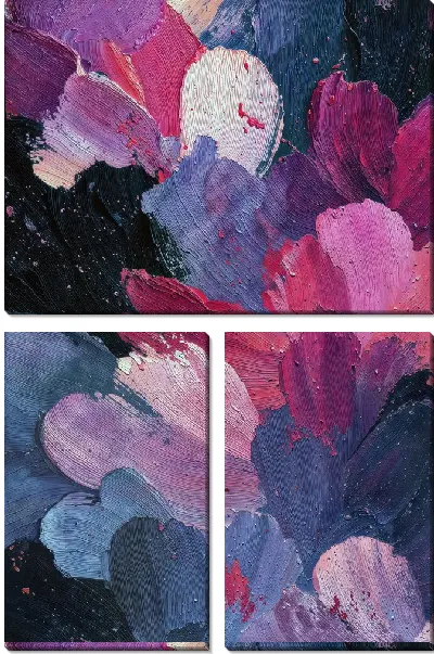 Модульная картина Фиолетовая абстракция №32