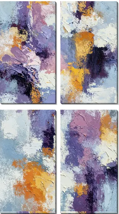 Модульная картина Фиолетовая абстракция №35