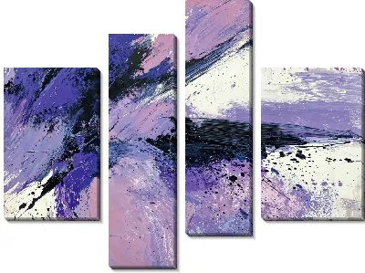 Модульная картина Фиолетовая абстракция №37