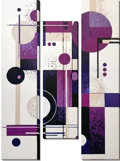 Модульная картина Фиолетовая абстракция №43