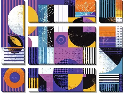 Модульная картина Фиолетовая абстракция №58