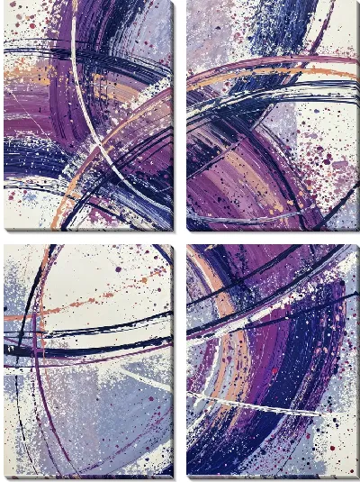 Модульная картина Фиолетовая абстракция №68