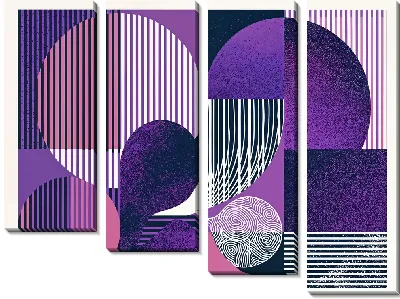 Модульная картина Фиолетовая абстракция №69