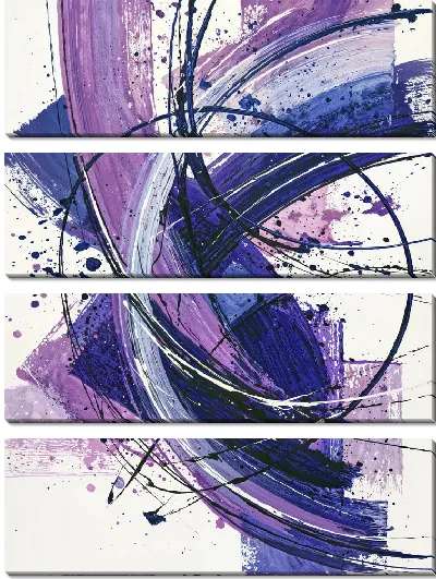 Модульная картина Фиолетовая абстракция №74
