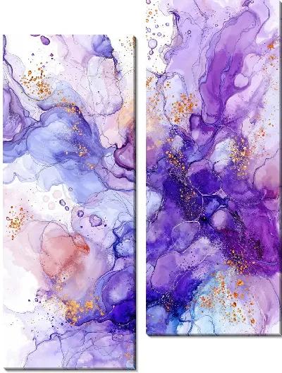 Модульная картина Фиолетовая абстракция №102