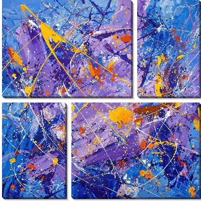 Модульная картина Фиолетовая абстракция №120