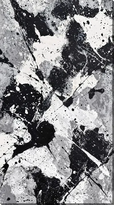Картина маслом Черно-белая абстракция №402