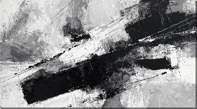 Картина маслом Черно-белая абстракция №405