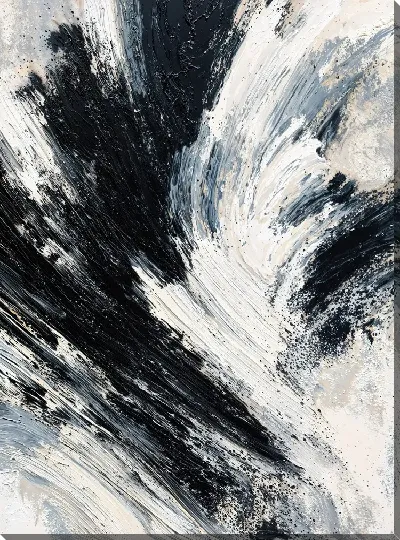 Картина маслом Черно-белая абстракция №406
