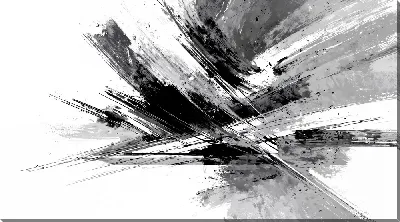 Картина маслом Черно-белая абстракция №506